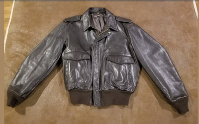 SCHOTT N.Y.C. A-2 Naked Cowhide Leather Flight Bomber Jacket