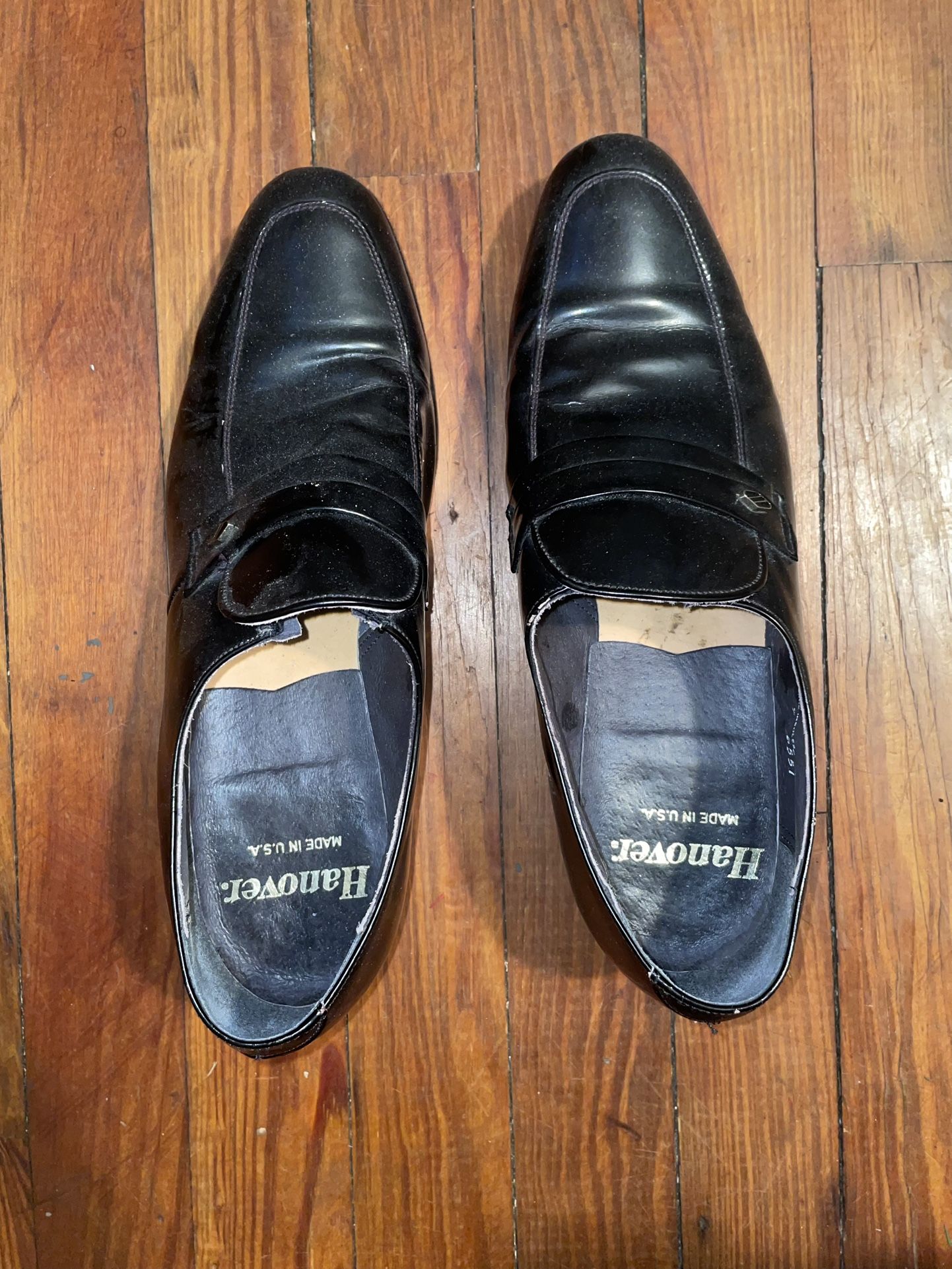 Hanover Black Leather Shoes Size 9.5