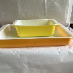 Vintage Citrus Orange Yellow Daisy Pyrex Lasagna And Loaf Pan