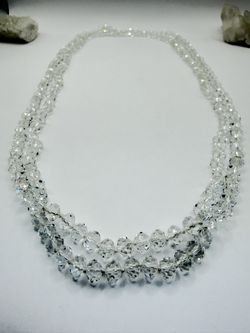 VINTAGE SWAROVSKI CRYSTAL NECKLACE – Lariat Clear Faceted Beads
