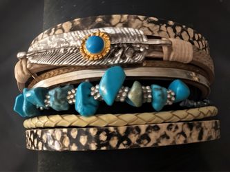 Boho Bracelet Stack Set with Turquoise