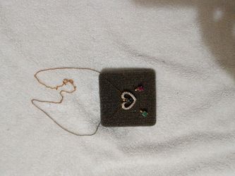 18in heart necklace 18k on sterling silver