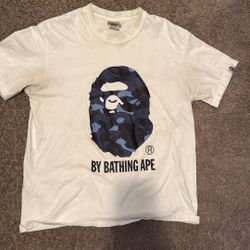 Bape Shirt White And Blue Size Medium 