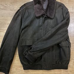 Mens Brown Leather Jacket (size L ) 