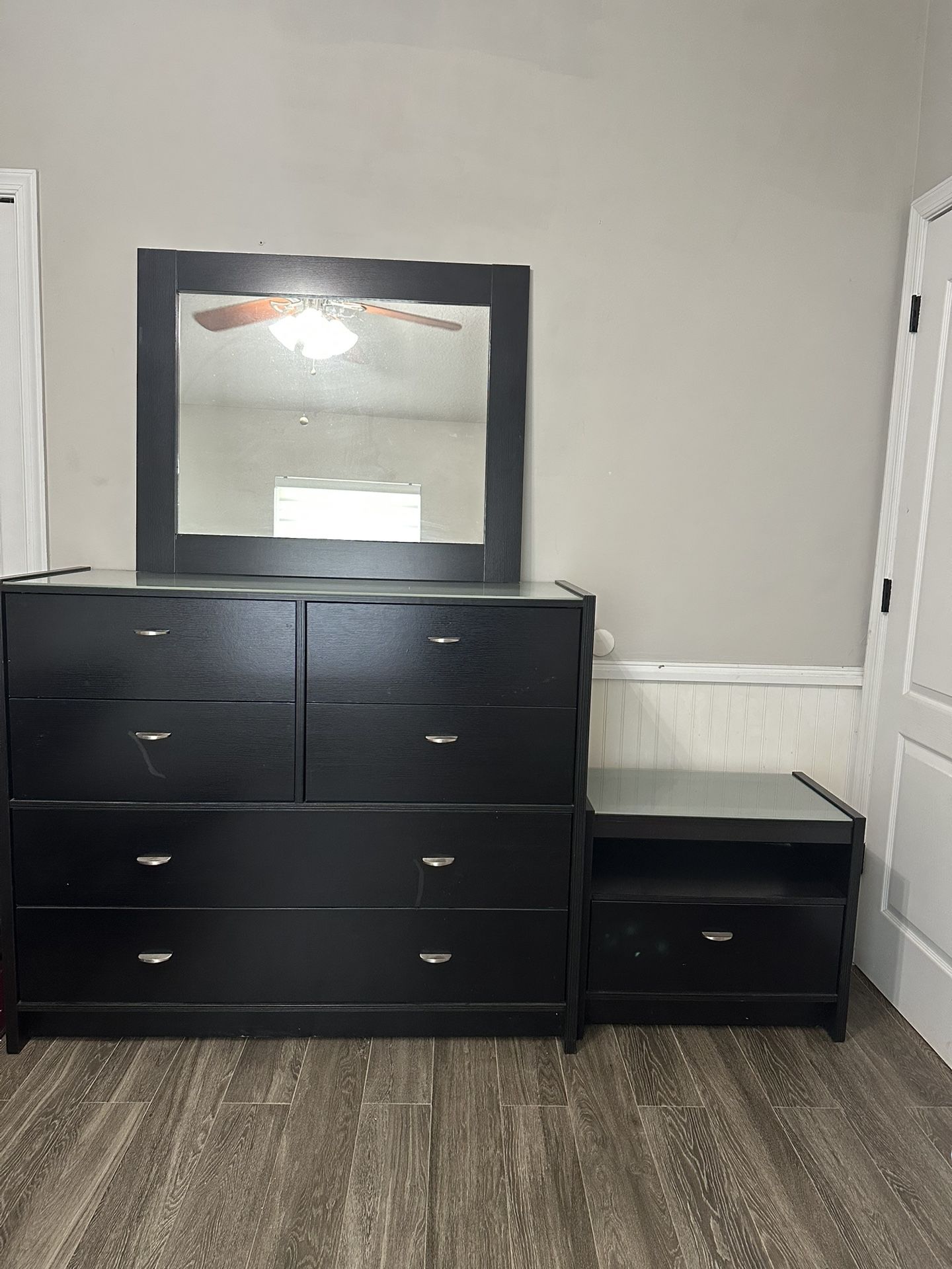 Dresser, Mirror & Nightstand