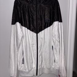 VINTAGE Nike Windrunner Women's Medium Full Zip Jacket Black White Running RARE