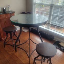 Pier 1 Breakfast Bar Kitchen Table With Custom Glass Top