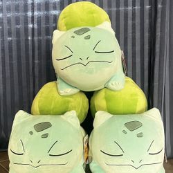 Brand New 18" Pokémon Sleeping Bulbasaur Plush - $25 Each