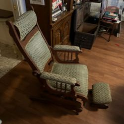 Circa 1890's Rocking Chair And Foot Stool 