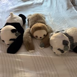 Pulse of Potential Plush Bundle – 2 Pandas + Sloth – New with Tags