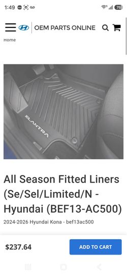 Hyundai All-Season Fitted Liners