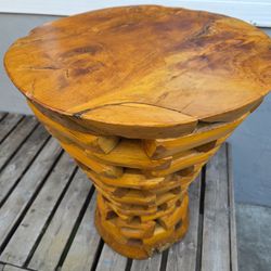 Real Wood end table rustic well taken care off