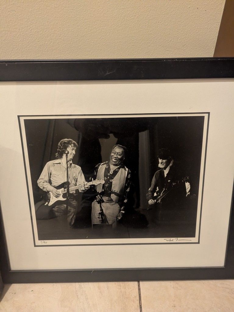 Eric Clapton And Muddy Waters Picture From Paul Atkins Signed 2 Out Of 50