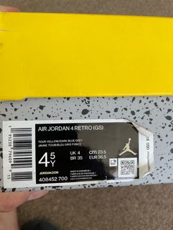 Air Jordan 4 Retro GS Tour Yellow Size 4Y