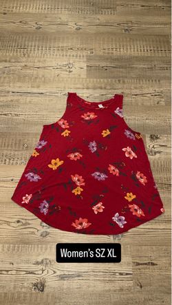 Women's Floral Tank Top Size XL