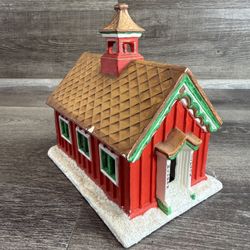 Vintage Byron Molds 1979 Little Red School House  Christmas Village