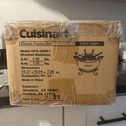 Cuisinart Fondue Pot, 3 Quart, For Chocolate, Cheese, Broth, Oil, Stainless Steel, CFO-3SSP1
