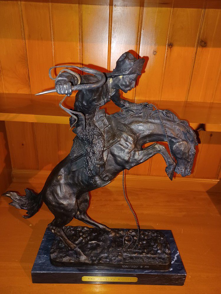 Remington Bronze "The Bronco Buster" Statue  19.5" High