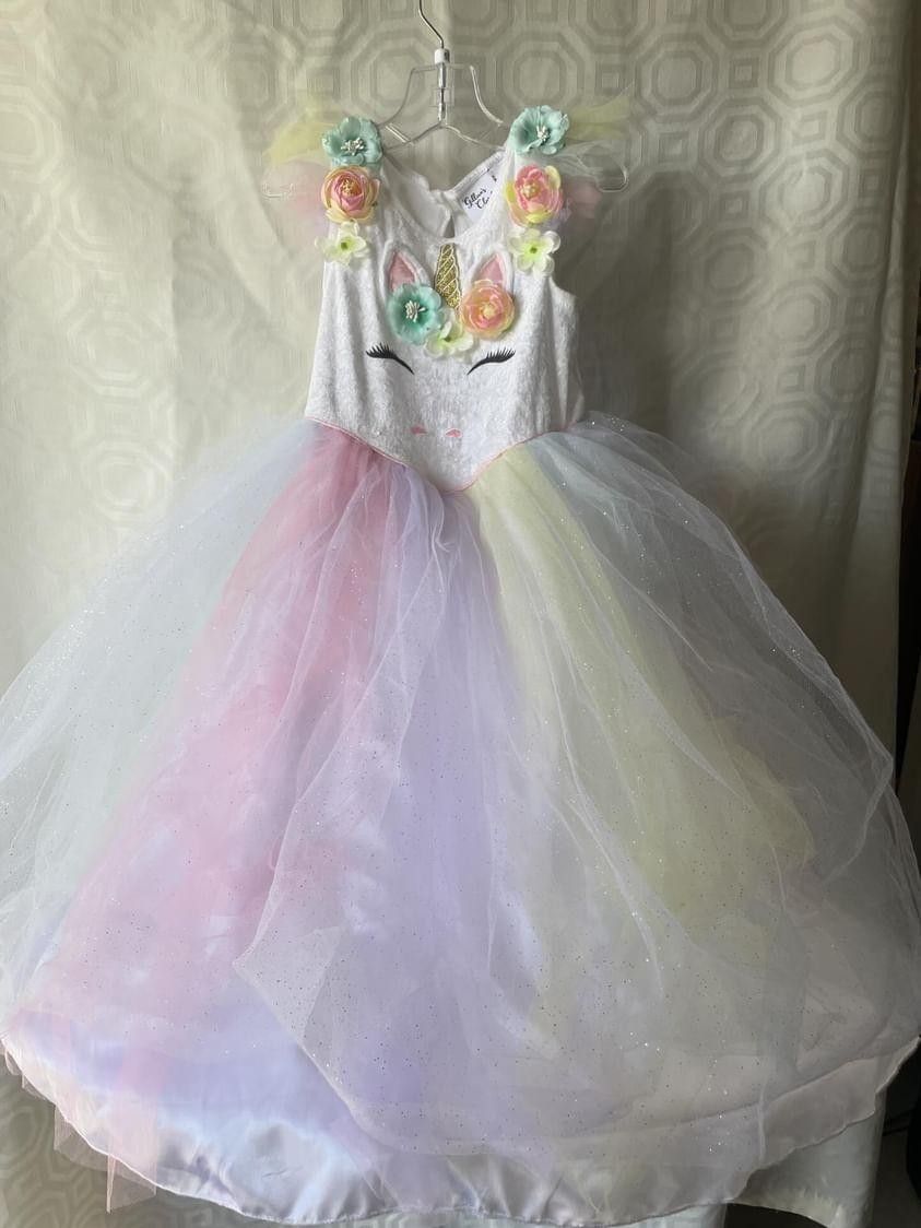 🐰 Easter 🐣 5t Unicorn 🦄 Dress With Basket, Wand & Diadem