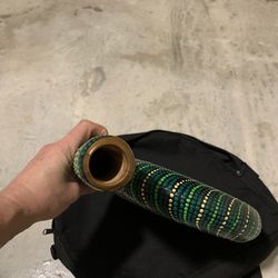 Hand-Carved Spiral Didgeridoo / Decorative Wooden Instrument