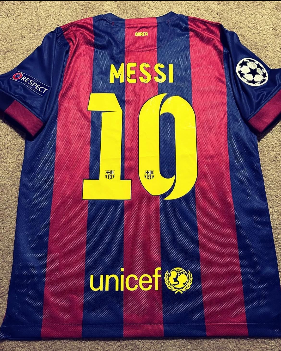 2014/2015 FC Barcelona ‘Lionel Messi #10’ Champions League Soccer Jersey