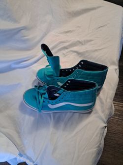 VANS "OFF THE WALL" TURQUOISE HIGH-TOP SHOE SNEAKER CANVAS. UNISEX SIZE 8M/9.5W