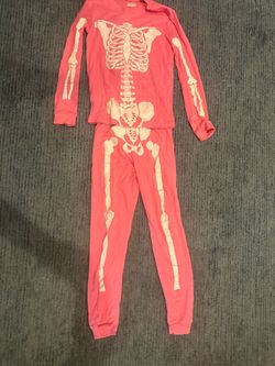 GIRLS SKELETON GLOW IN THE DARK PJ’S