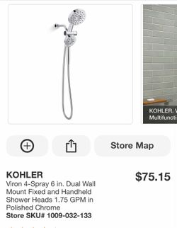 Shop KOHLER Viron 4-Spray 6 in. Dual Wall Mount Fixed and Handheld Shower Heads 1.75 GPM in Polished Chrome