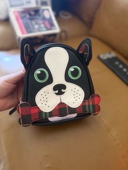 Bath &Body Works Dog Plaid Bone Cosmetic Bag Makeup Zippered 