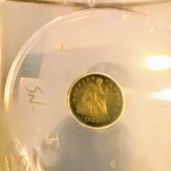 1858 Half Dime, Graded F.15