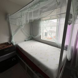 Twin Size Bed Frame And Two Mattresses