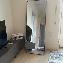 BEAUTYPEAK Black Full Length Mirror, 56"x21" Rounded Corner Floor Mirror Standing Hanging or Leaning Against Wall, Suitable for Bedroom or Dressing Ro