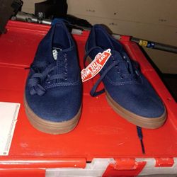 Vans Footwear New Vans Off The Wall Blue Kids Youth Shoes New Condition