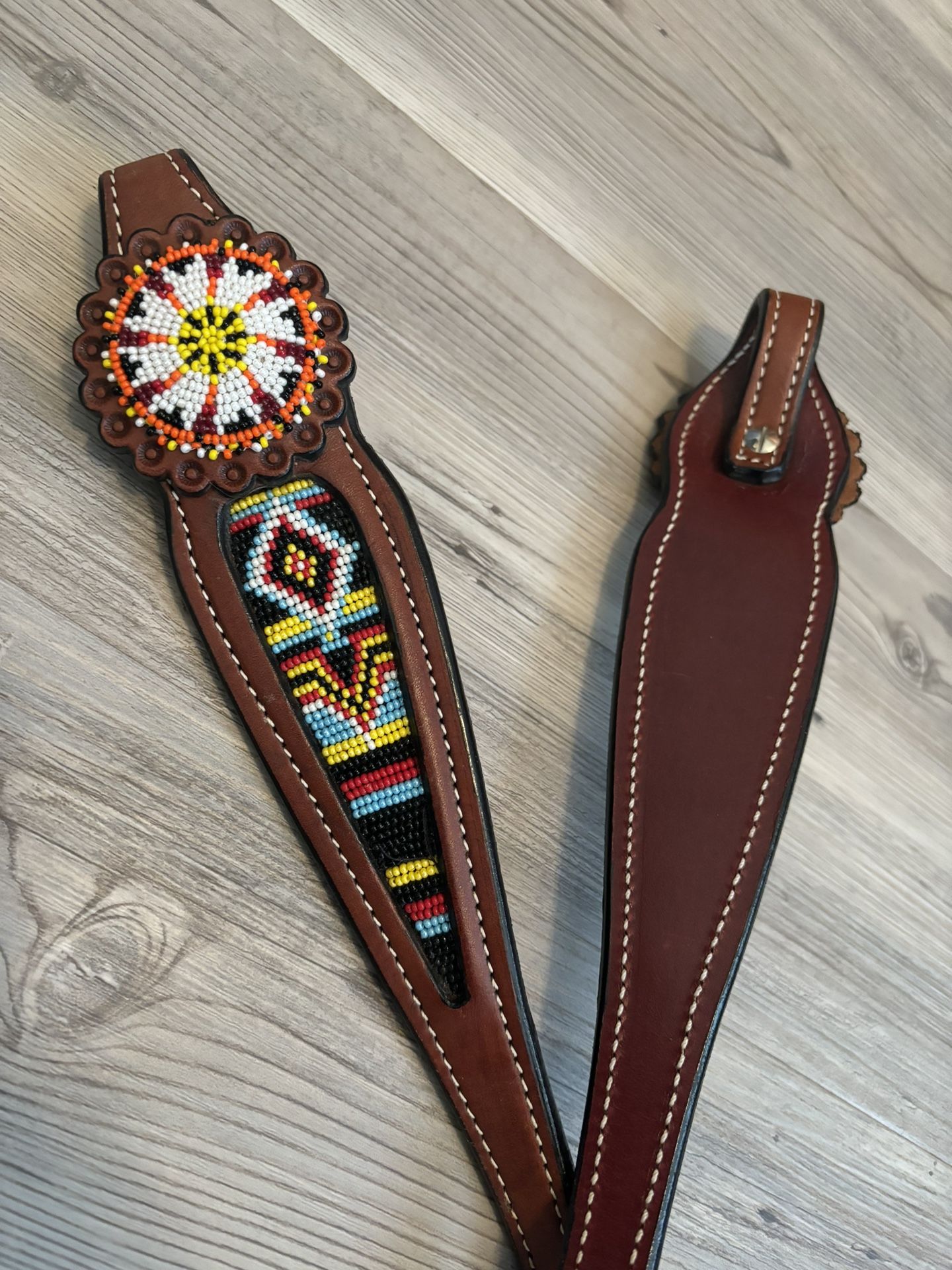 Leather Beaded Horse Reins