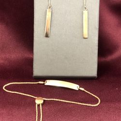 10k Gold Earrings & Bracelet Set
