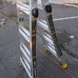 18 ft Reach Aluminum Multi-Position Ladder with Tool Hangers, 300 lbs. Load Capacity, Type IA Duty R