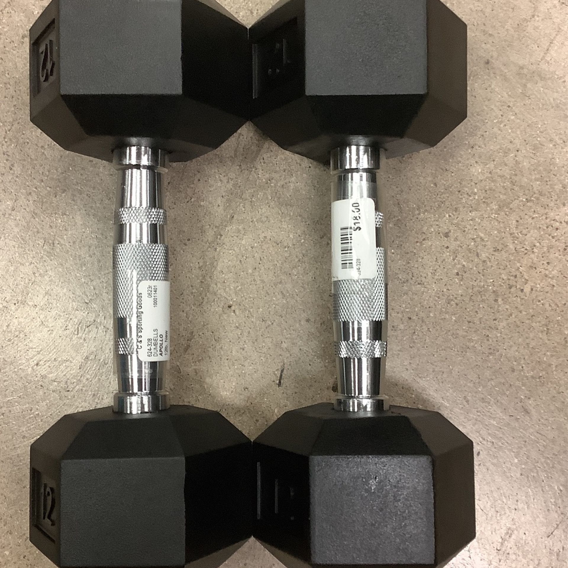 New 12 LB Rubber Hex Dumbbells 1.50 Per Pound for Sale in Phoenix, AZ