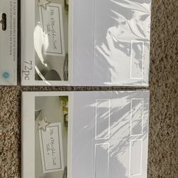 *WEDDING ITEMS* Total 125 White and Silver Printable Place Cards. 