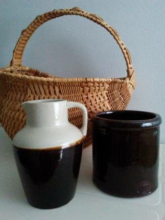 Small Stoneware Crock and Pitcher