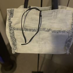 Kate spade Blue Tye Dye With Fringe Canvas Tote Bag Great Condition 