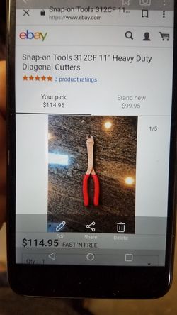 Snap on tools 312cp USA 11 Heavy Duty Diagonal Cutter