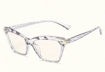 Cat Eye Clear Lens Glasses Y2K Transparent Fashion Decorative Glasses for Women