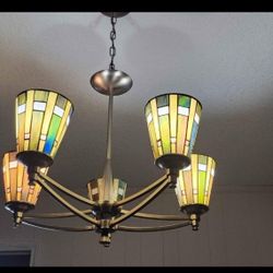 Tiffany Style Mission Design 5 light chandelier