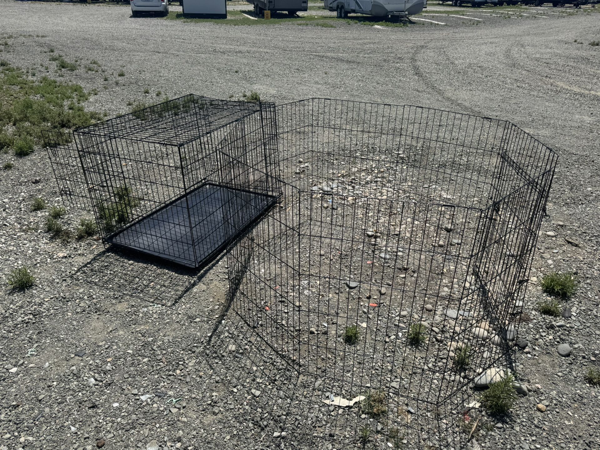 Dog Kennel, And Cage Combo Good Condition