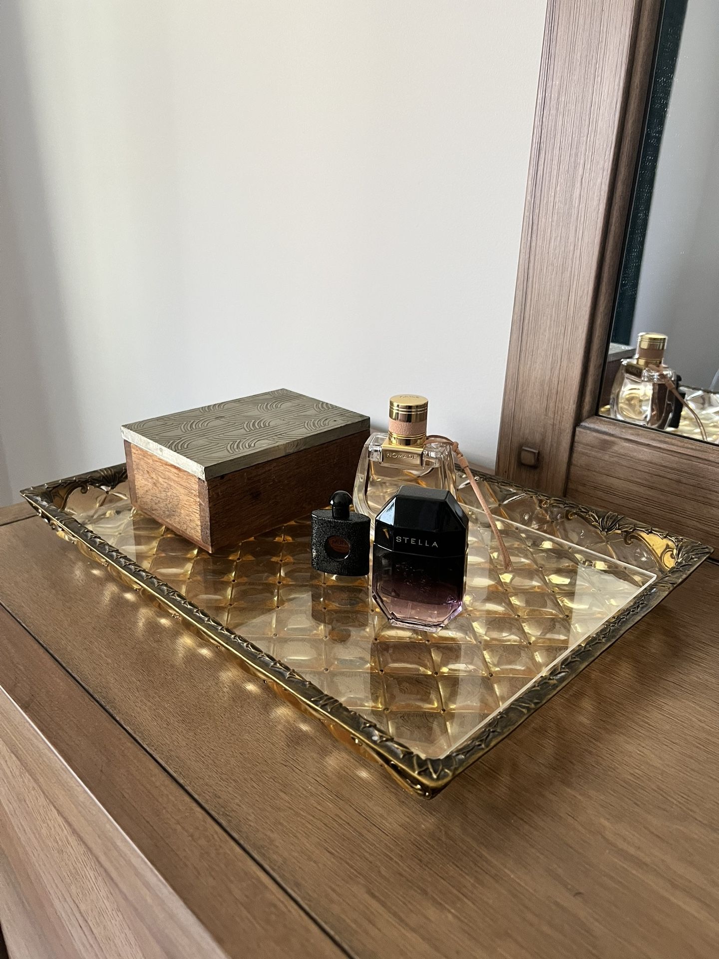 Vintage Art Nouveau Lucite Perfume Tray