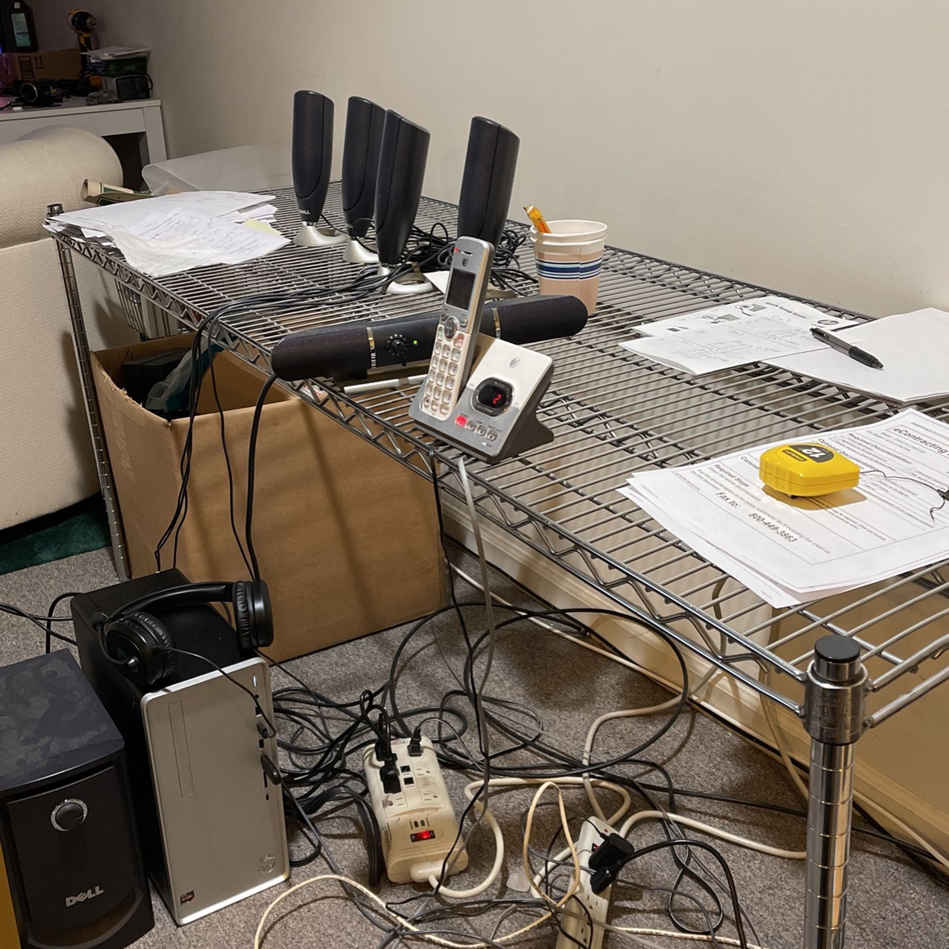 Wired  Metal  Shelving/desk