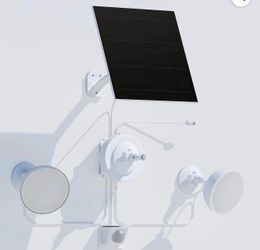 Solar Motion Sensor Flood Light with Camera Mount and Charging Cable, 10W 2-Head Adjustable Outdoor Light, 160° PIR Detection, Split Design for Garden