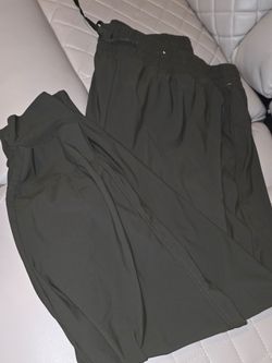 Olive Green Drawstring Athletic Pants