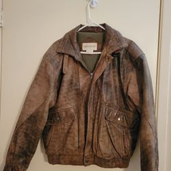 Mens leather bomber style  jacket