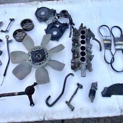 Misc Toyota 3.4 L  OEM stock Parts Engine Off 2003 Tacoma Fan Clutch Intake Plates Belts Oil Intake Hoses $200 Cash  In Ontario 91762